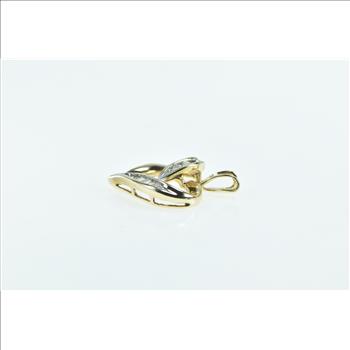 10K Vintage Diamond Heart Love Symbol Romantic Yellow Gold Pendant