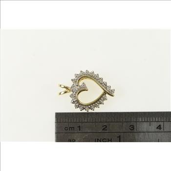 10K Vintage Diamond Heart Love Symbol Yellow Gold Pendant