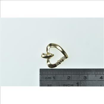 10K Vintage Diamond Heart Love Symbol Yellow Gold Pendant