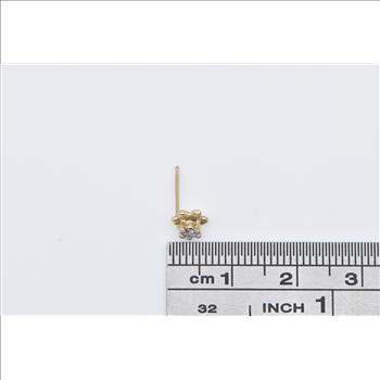 10K Vintage Diamond Solitaire Single Stud Yellow Gold Earring