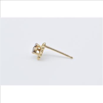 10K Vintage Diamond Solitaire Single Stud Yellow Gold Earring