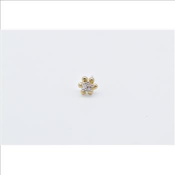 10K Vintage Diamond Solitaire Single Stud Yellow Gold Earring