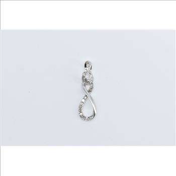 10K Vintage Diamond Twist Infinity Knot White Gold Pendant