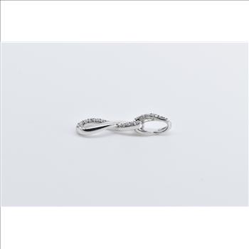 10K Vintage Diamond Twist Infinity Knot White Gold Pendant