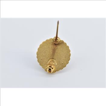 10K Vintage Enamel Coca Cola 10 Years Service Lapel Yellow Gold Pin/Brooch
