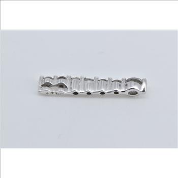 10K Vintage Natural Diamond Drop Journey White Gold Pendant