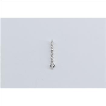 10K Vintage Natural Diamond Drop Journey White Gold Pendant