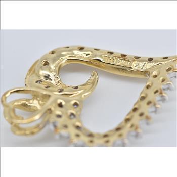 10K Vintage Natural Diamond Heart Love Symbol Yellow Gold Pendant