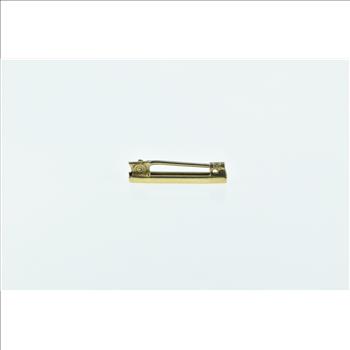 10K Vintage Pinstripe Squared Fashion Bar Yellow Gold Pin/Brooch