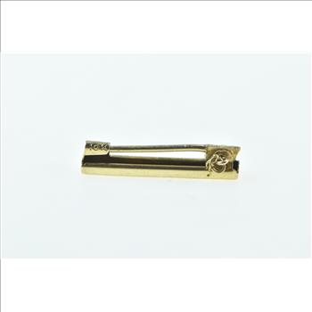 10K Vintage Pinstripe Squared Fashion Bar Yellow Gold Pin/Brooch
