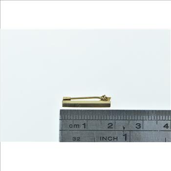 10K Vintage Pinstripe Squared Fashion Bar Yellow Gold Pin/Brooch