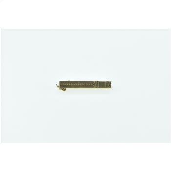 10K Vintage Pinstripe Squared Fashion Bar Yellow Gold Pin/Brooch