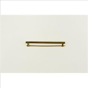 10K Vintage Square Pinstripe Simple Bar Yellow Gold Pin/Brooch