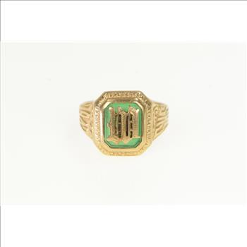 10K Vintage W Initial 1942 SHS WW2 Era Class Yellow Gold Ring, Size 6.25
