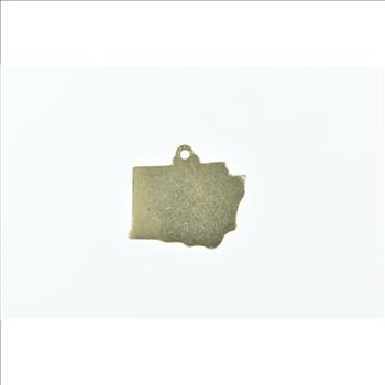 10K Washington State USA Map Travel Yellow Gold Charm/Pendant