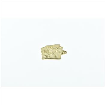 10K Washington State USA Map Travel Yellow Gold Charm/Pendant