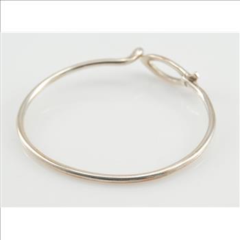 13.5g Solid Silver Christian Fish Symbol Hook Bangle 2.3