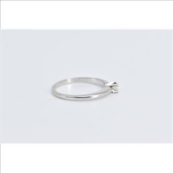 14K 0.10 Ct Diamond Solitaire Classic Engagement White Gold Ring, Size 6