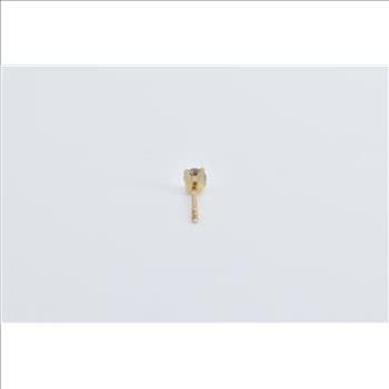 14K 0.10 Ct Diamond Solitaire Single Stud Yellow Gold Earring