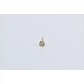 14K 0.10 Ct Diamond Solitaire Single Stud Yellow Gold Earring