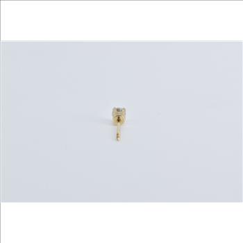 14K 0.10 Ct Natural Diamond Solitaire Single Stud Yellow Gold Earring