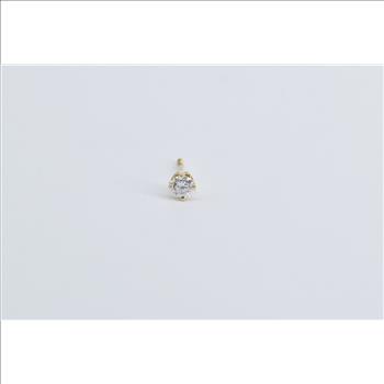 14K 0.10 Ct Natural Diamond Solitaire Single Stud Yellow Gold Earring