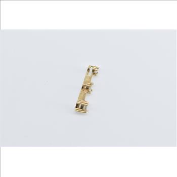 14K 0.15 Ctw Princess Diamond Tiered Bar Drop Yellow Gold Pendant