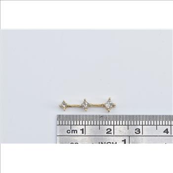 14K 0.15 Ctw Princess Diamond Tiered Bar Drop Yellow Gold Pendant