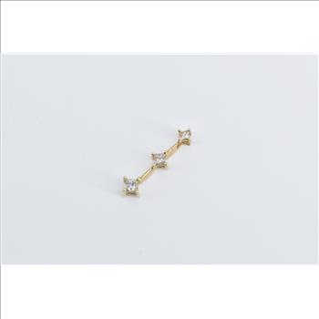 14K 0.15 Ctw Princess Diamond Tiered Bar Drop Yellow Gold Pendant