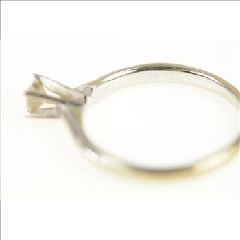 14K 0.16 Ct Diamond Solitaire Engagement White Gold Ring, Size 5.5