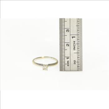14K 0.16 Ct Diamond Solitaire Engagement White Gold Ring, Size 5.5