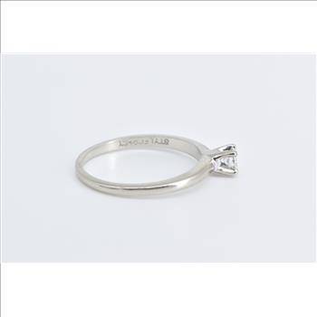 14K 0.17 Ct Diamond Solitaire Classic Engagement White Gold Ring, Size 7