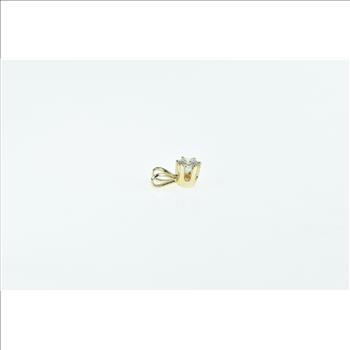 14K 0.17 Ct Diamond Solitaire Classic Simple Yellow Gold Pendant