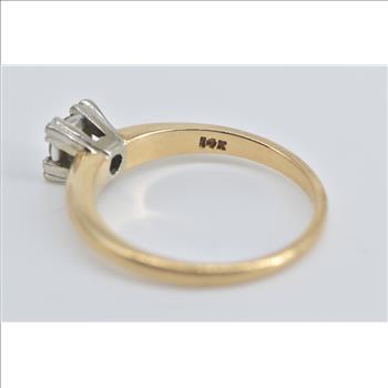 14K 0.17 Ct Diamond Solitaire Engagement Yellow Gold Ring, Size 5.5