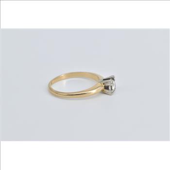 14K 0.17 Ct Diamond Solitaire Engagement Yellow Gold Ring, Size 5.5