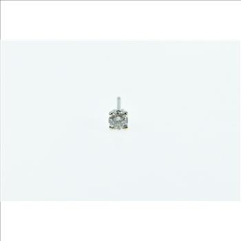 14K 0.17 Ct Round Diamond Solitaire Single Stud White Gold Earring