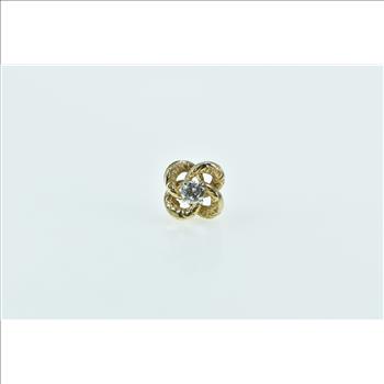 14K 0.18 Ct Diamond Victorian Knot Swirl Lapel Yellow Gold Pin/Brooch