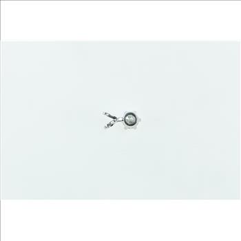 14K 0.20 Ct Diamond Solitaire Classic Round Vintage White Gold Pendant