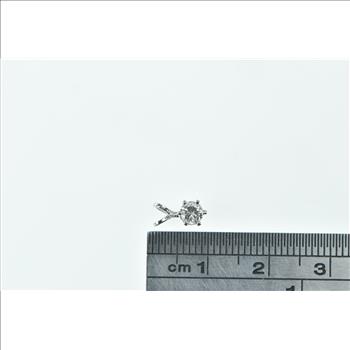 14K 0.20 Ct Diamond Solitaire Classic Round Vintage White Gold Pendant