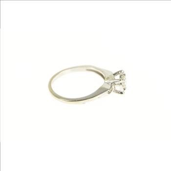 14K 0.20 Ctw Diamond Solitaire Classic Engagement White Gold Ring, Size 4.75