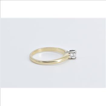 14K 0.21 Ct Diamond Solitaire Classic Engagement Yellow Gold Ring, Size 6.5