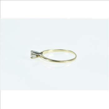 14K 0.21 Ct Diamond Solitaire Engagement Yellow Gold Ring, Size 7.25