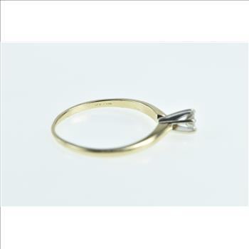 14K 0.21 Ct Diamond Solitaire Engagement Yellow Gold Ring, Size 7.25