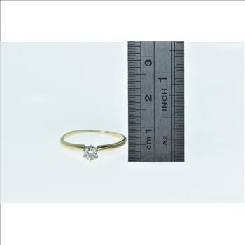 14K 0.21 Ct Diamond Solitaire Engagement Yellow Gold Ring, Size 7.25