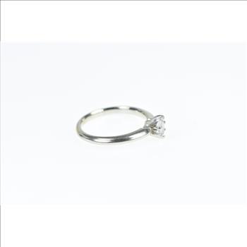 14K 0.21 Ct Marquise Diamond Solitaire Engagement White Gold Ring, Size 6.75