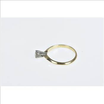 14K 0.24 Ct Classic Diamond Solitaire Engagement Yellow Gold Ring, Size 6