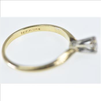 14K 0.24 Ct Classic Diamond Solitaire Engagement Yellow Gold Ring, Size 6
