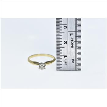 14K 0.24 Ct Classic Diamond Solitaire Engagement Yellow Gold Ring, Size 6