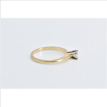 14K 0.24 Ct Diamond Solitaire Classic Engagement Yellow Gold Ring, Size 5.75