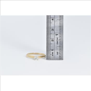 14K 0.24 Ct Diamond Solitaire Classic Engagement Yellow Gold Ring, Size 5.75